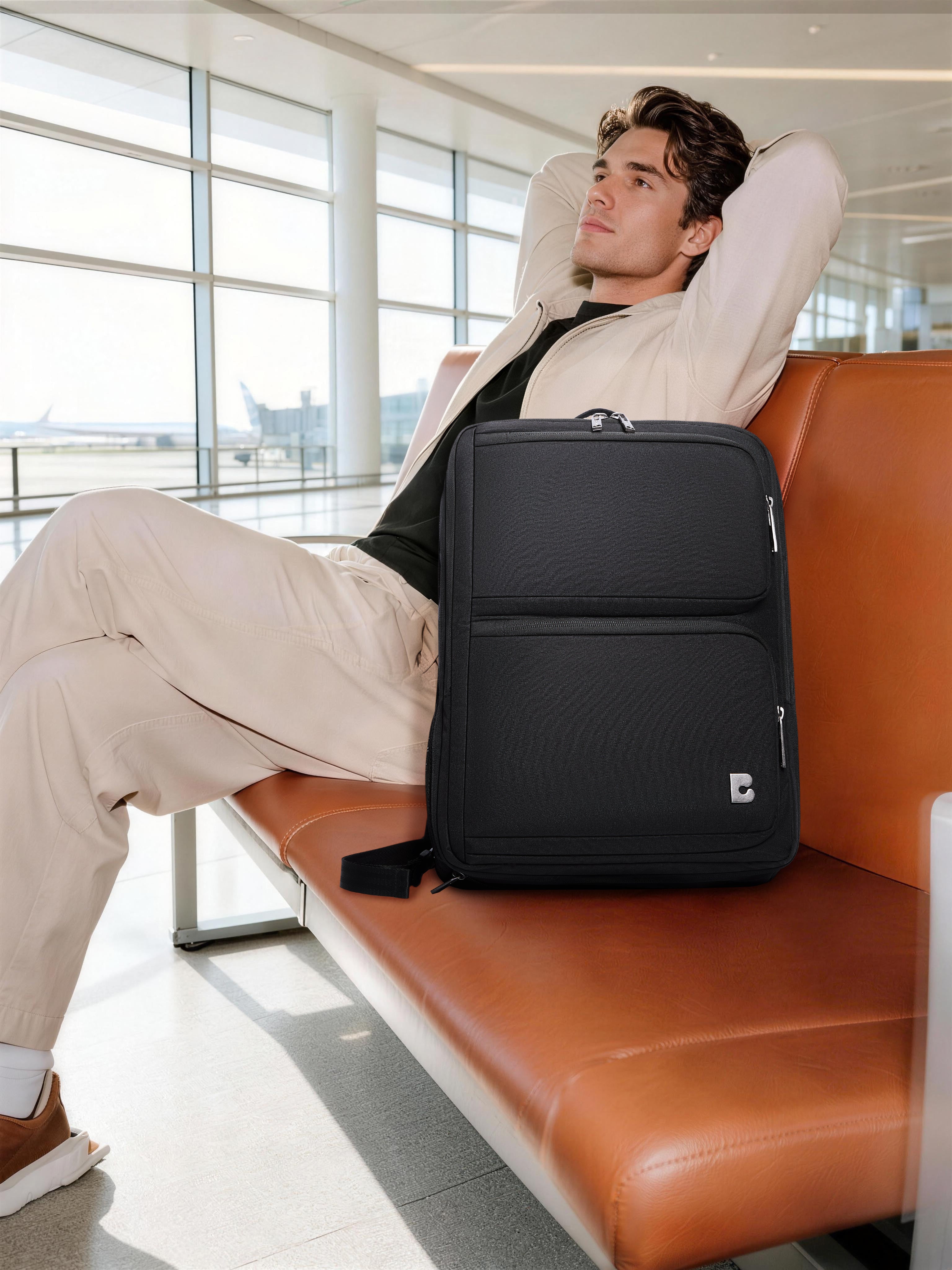 Bostanten Dualpack Bag Tas Ransel Pria Expandable Tas Laptop Anti Air untuk Kerja Bisnis Sekolah Kuliah