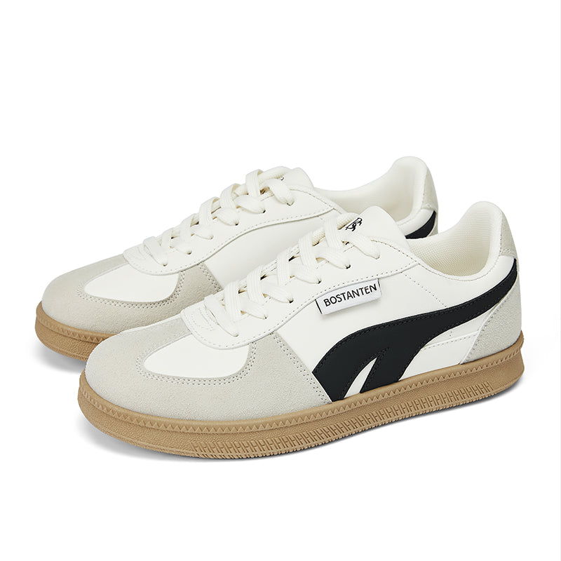 [Christy Shoes] BOSTANTEN Sepatu Kets Ringan dan Nyaman – Desain Kasual Anti Selip Warna Krem & Hitam