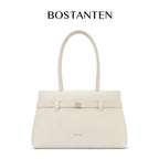 [Lock Tote Bag] BOSTANTEN Tas Tote Kulit PU Tas Selempang Handbag Wanita Korean Style Tote Bag Wanita