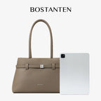 [Lock Tote Bag] BOSTANTEN Tas Tote Kulit PU Tas Selempang Handbag Wanita Korean Style Tote Bag Wanita