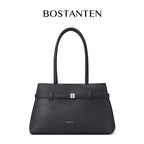 [Lock Tote Bag] BOSTANTEN Tas Tote Kulit PU Tas Selempang Handbag Wanita Korean Style Tote Bag Wanita