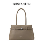 [Lock Tote Bag] BOSTANTEN Tas Tote Kulit PU Tas Selempang Handbag Wanita Korean Style Tote Bag Wanita