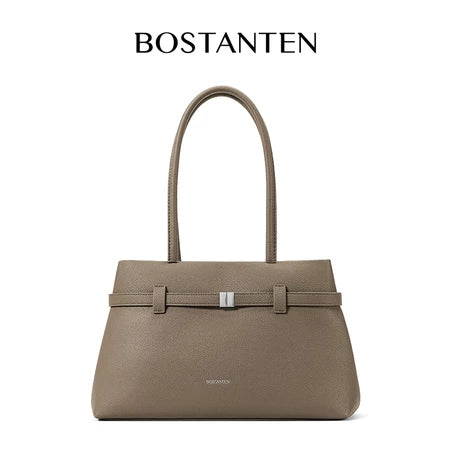 [Lock Tote Bag] BOSTANTEN Tas Tote Kulit PU Tas Selempang Handbag Wanita Korean Style Tote Bag Wanita