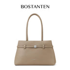 [Lock Tote Bag] BOSTANTEN Tas Tote Kulit PU Tas Selempang Handbag Wanita Korean Style Tote Bag Wanita