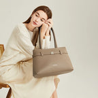 [Lock Tote Bag] BOSTANTEN Tas Tote Kulit PU Tas Selempang Handbag Wanita Korean Style Tote Bag Wanita