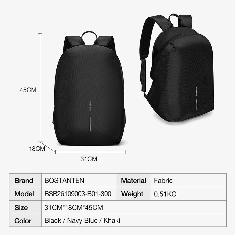 Bostanten Liteflex Tas Ransel Pria Tas Laptop Expandable Anti Air Backpack Kerja Sekolah Kuliah Travelling Outdoor