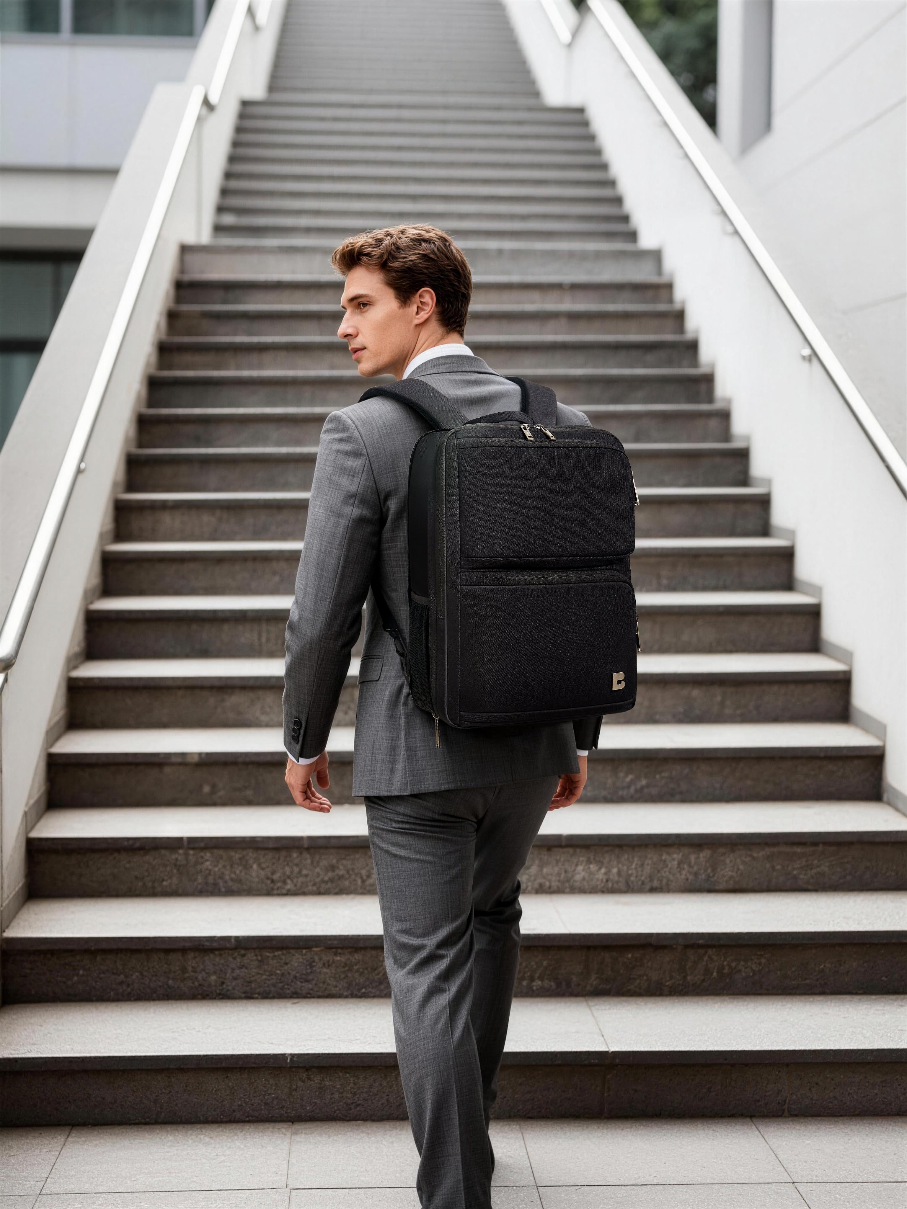 Bostanten Dualpack Bag Tas Ransel Pria Expandable Tas Laptop Anti Air untuk Kerja Bisnis Sekolah Kuliah